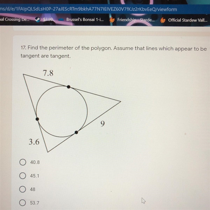 Find the perimeter of the polygon. Assume that lines which appear to be 1 pointtangent-example-1