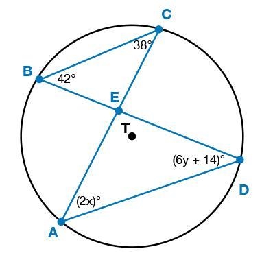 What is the value of x? 42 21 19 38-example-1