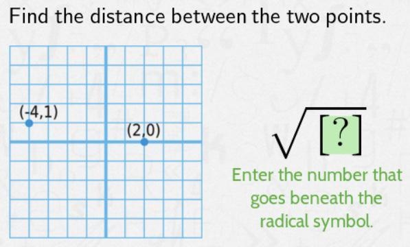 Find the distance between the two points ☟ ︎Photo down below ☟-example-1