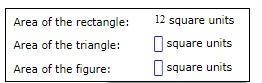 Find the area of the figure below by first finding the areas of the rectangle and-example-2