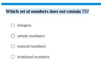 Which set of numbers does not contain 75?-example-1