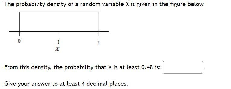 The probability density of a random variable X is given in the figure below. From-example-1