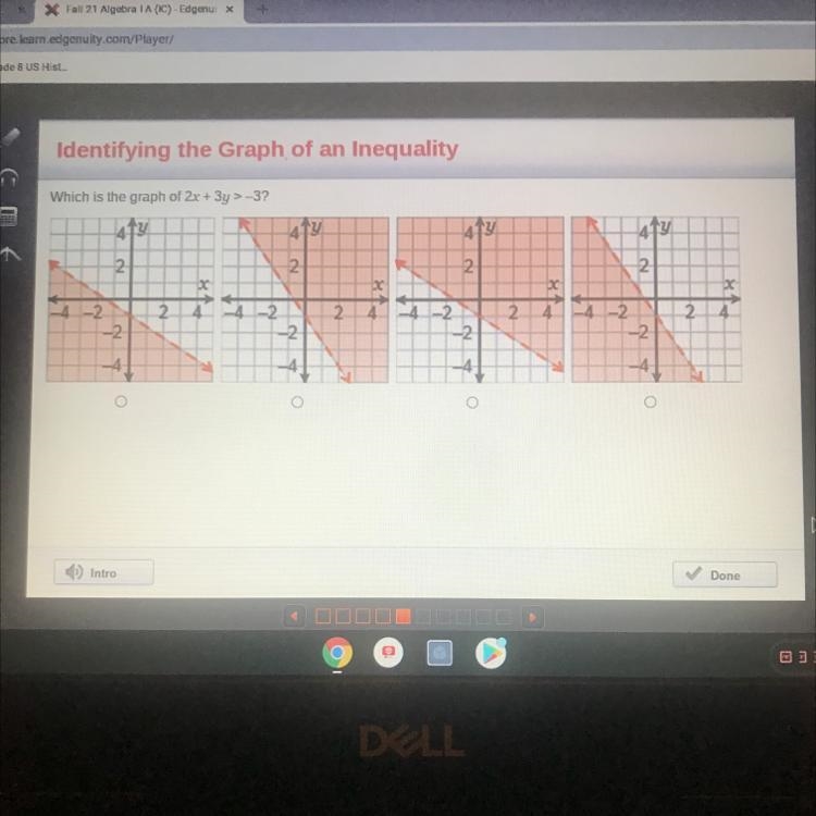 Which is the graph of 2x + 3y > -3?-example-1