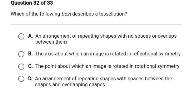 Which of the following best describes a tessellation-example-1