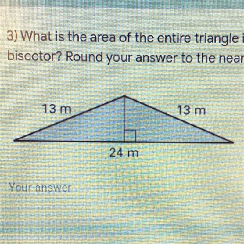 What is the area of the entire triangle if the altitude is a perpendicular bisector-example-1