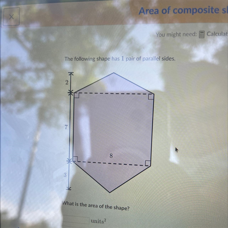 Help oh my god give me the area of this shape I’m gonna cry-example-1