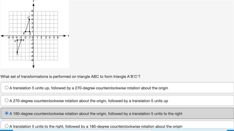 The figure shows two triangles on the coordinate grid: 100 points pls hurry-example-1