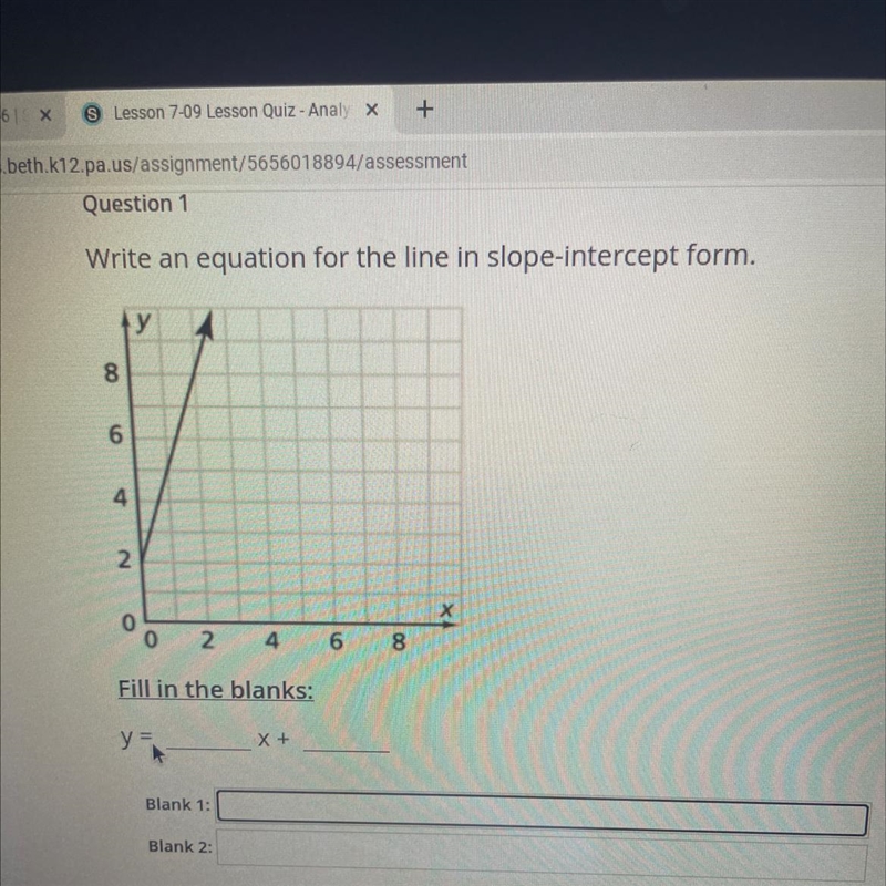 Write an equation for the line in slope-intercept form (please help due today‼️)-example-1