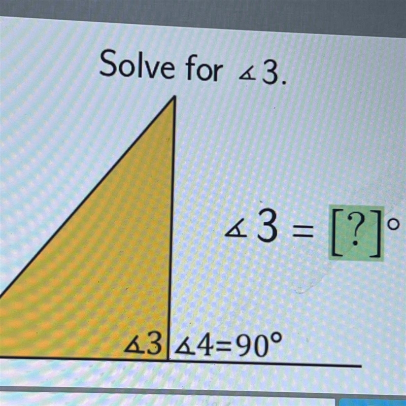 Solve for <3 A * 3 = [?] O = 43 44=90°-example-1