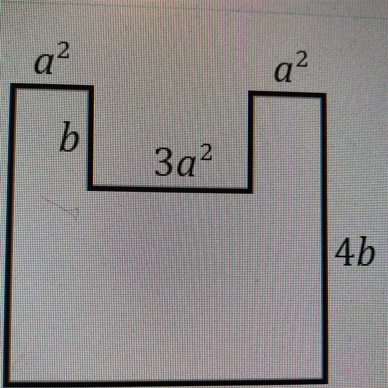 Find the area and perimeter. A^2 b 3a^2 a^2 4b-example-1