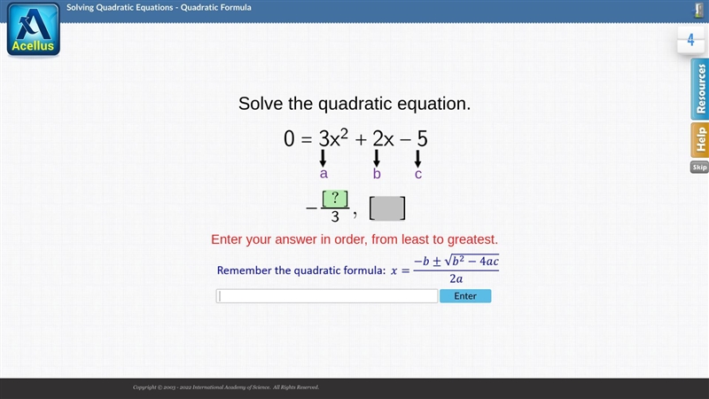 Im pulling my hair out with this problem my calculator simplified it to (1+/-√(14))/(10) What-example-1