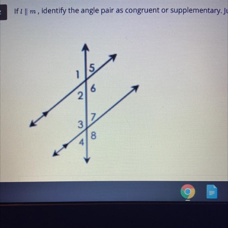 ANGLE PAIR:<1 and <8<5 and <6<6 and <8<2 and <3<4 and &lt-example-1