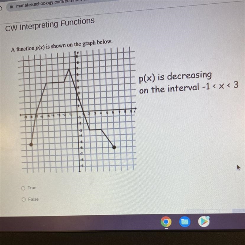 P(x) is decreasing on the interval -1 < x < 3-example-1