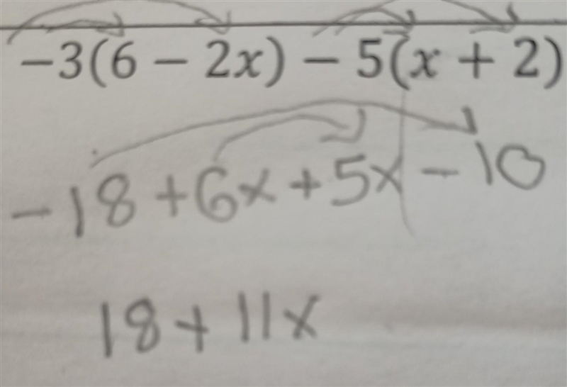 So I'm supposed to use distributive property on this I think I got the right answer-example-1