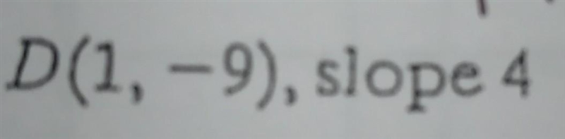 Write an equation of the line with the given slope that contains the piren point.-example-1