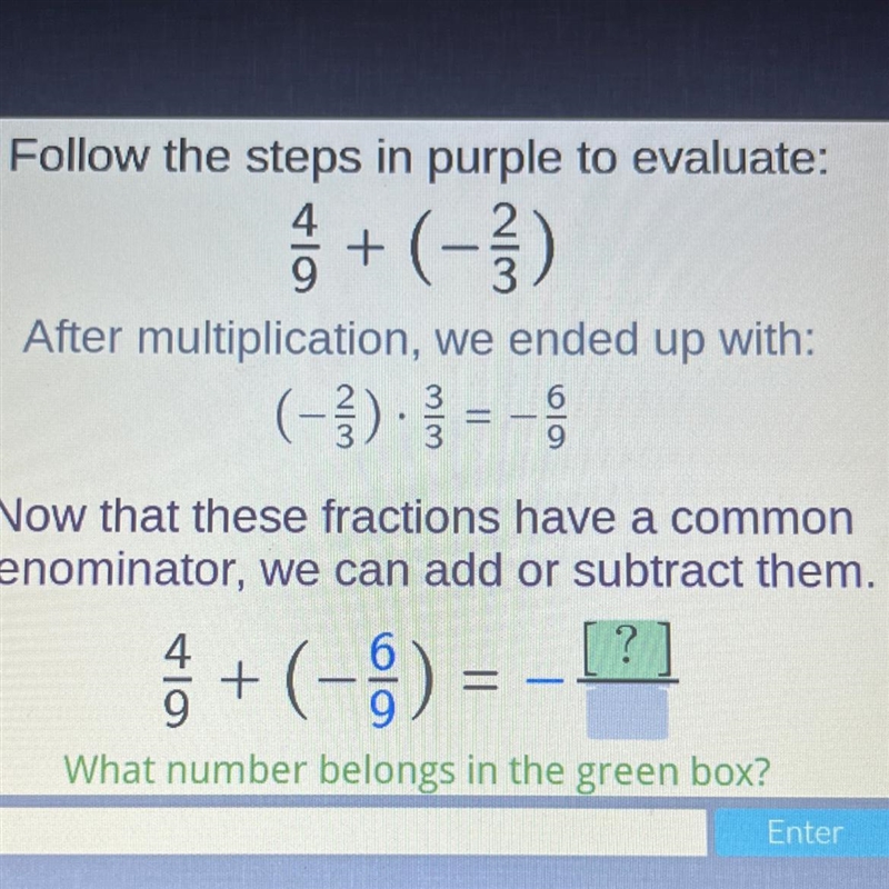 Now that these fractions have a common denominator, we can add or subtract them.-example-1