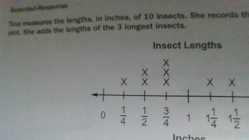 The answer choices are A. 2 1/4 inches B. 3 inches C. 4 1/2 inches D. 5 inches-example-2