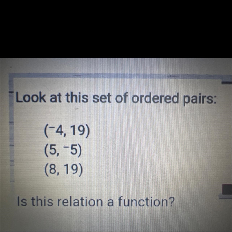 Is this relation a function ?-example-1