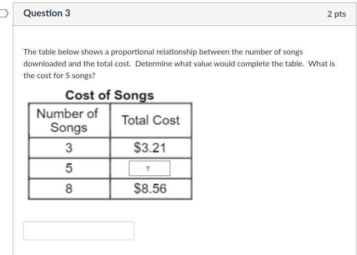 The table below shows a proportional relationship between the number of songs downloaded-example-1