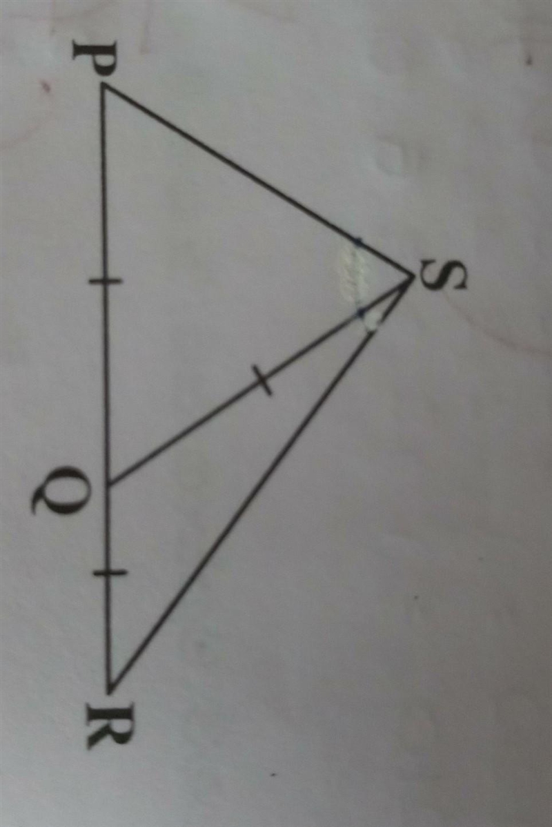 The PQR of the image is a straight line. PQ = QS = QR. Find the magnitude of P^SR-example-1