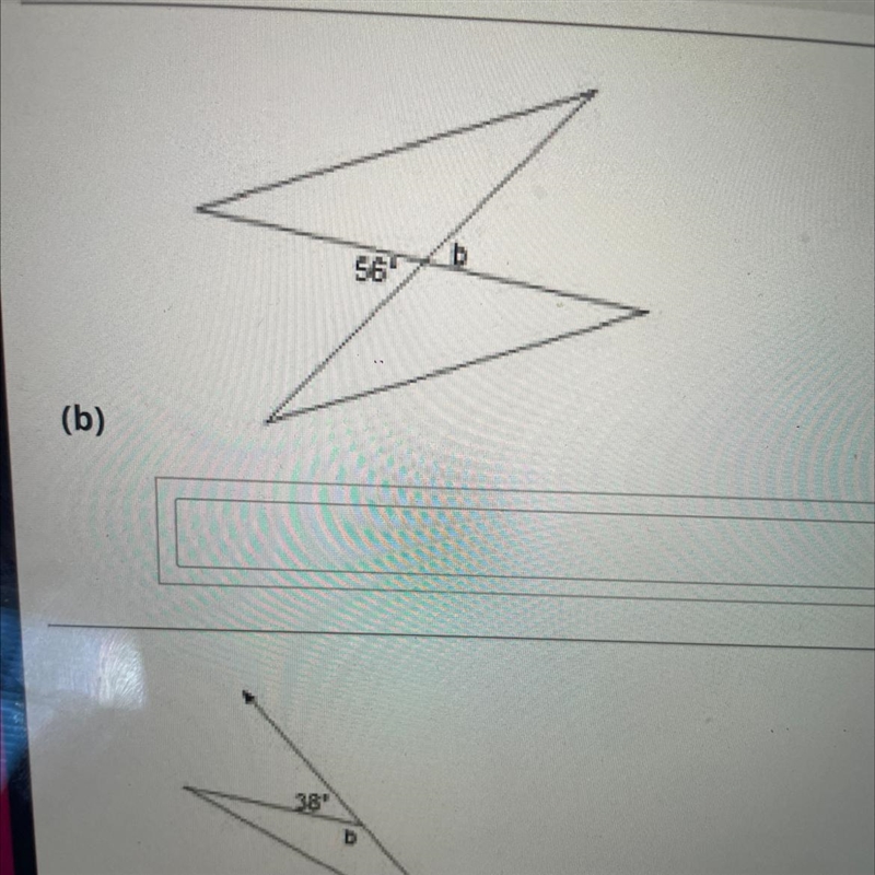 Identify each angle relationship. Then find solve for the missing value. Can someone-example-1