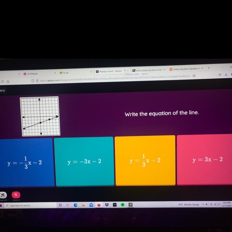 Write the equation of the line-example-1