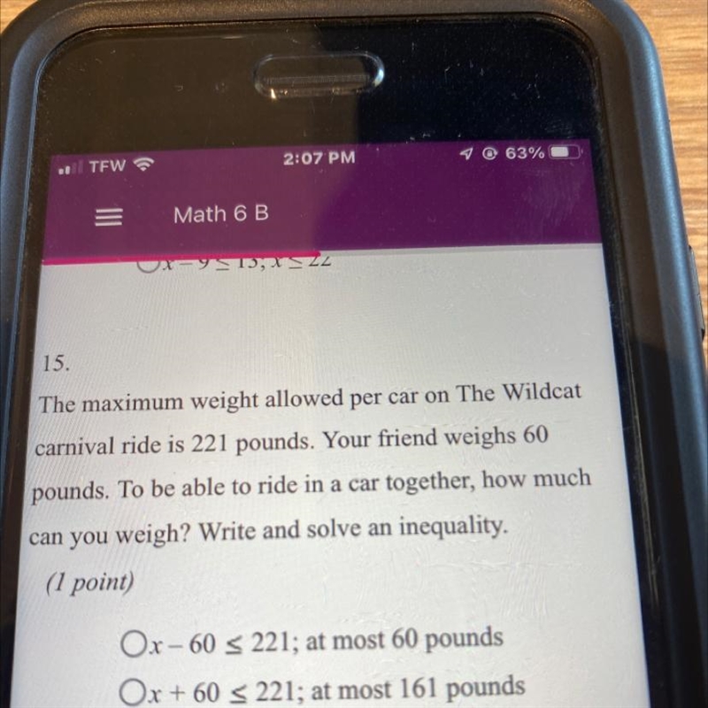 pounds. To be able to ride in a car together, how muchcan you weigh? Write and solve-example-1