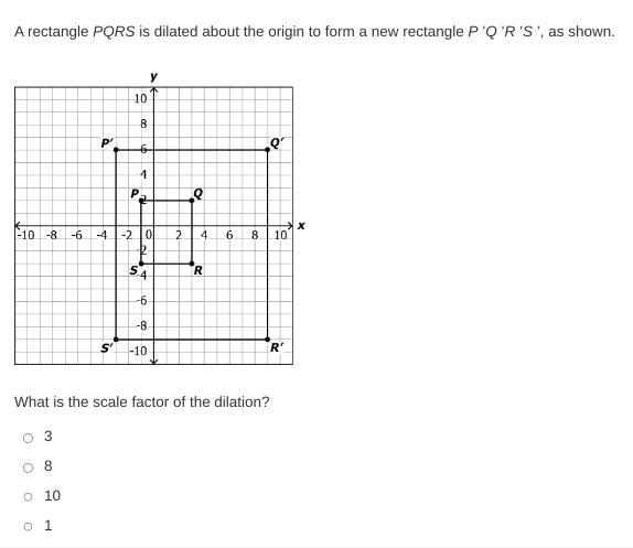 A rectangle PQRS is dilated about the origin to form a new rectangle P ’Q ’R ’S ’, as-example-1