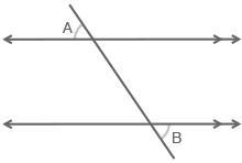 A pair of parallel lines is cut by a transversal, as shown: Which of the following-example-1