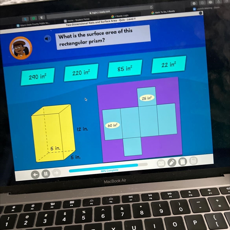 What is the surface area of this rectangular prism iready-example-1