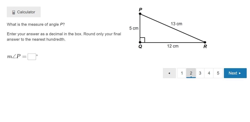 Ay, help? What is the measure of angle P? Enter your answer as a decimal in the box-example-1