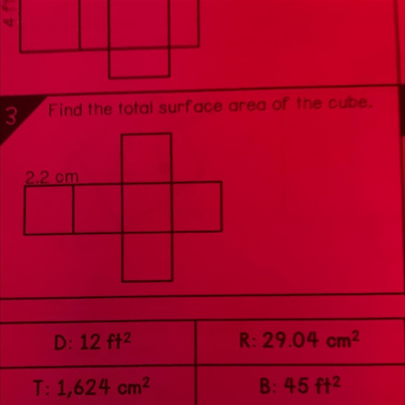 Find the total surface area of the cube. 2.2 cm-example-1