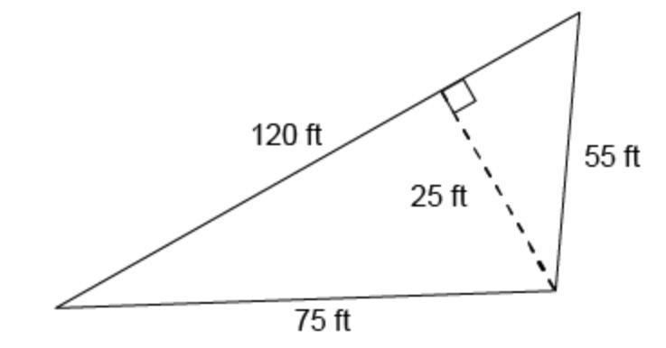 What is the area of this triangle? 1375 ft² 1500 ft² 3300 ft² 4500 ft²-example-1