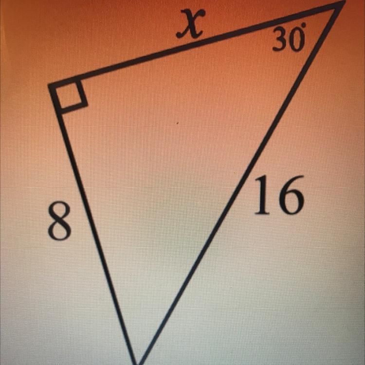 Use the Pythagorean theorem to find x. Enter the answer in simplified form. Need help-example-1