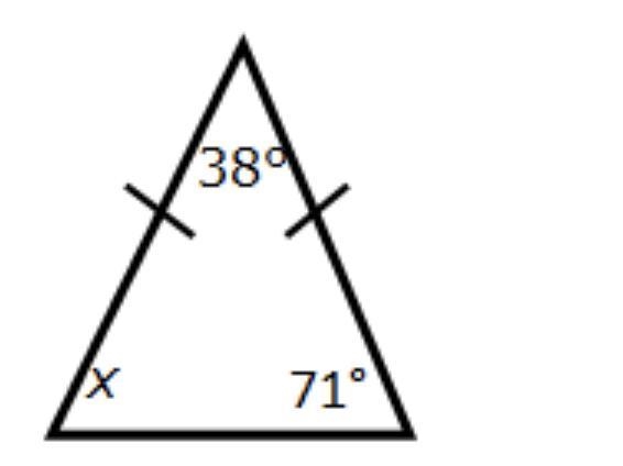 What is the value of X in a triangle-example-1