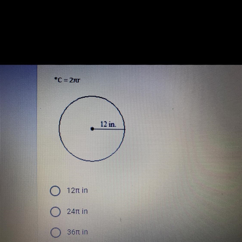 6. What is the circumference of the given circle in terms of m?-example-1