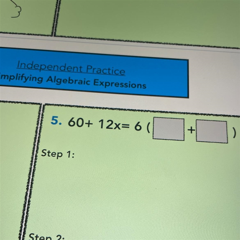 60+12x=6 (_+_) Simplifying Algebraic Expressions-example-1