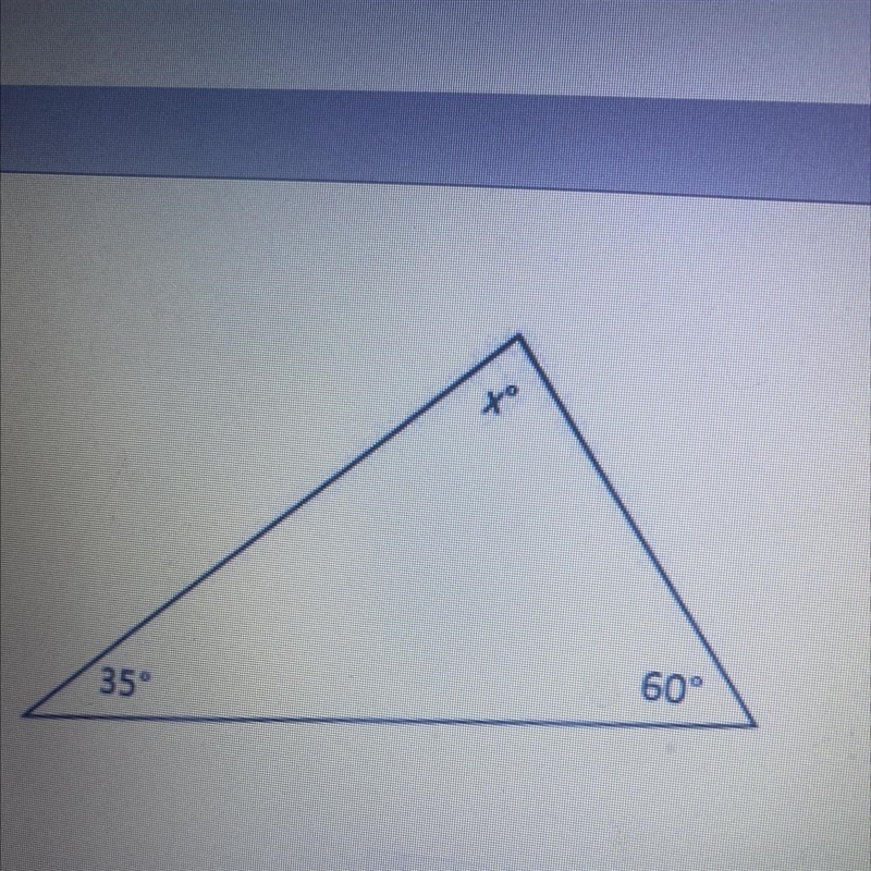 What is the value of x in this figure? O x=85 O x= 90 O x= 95-example-1