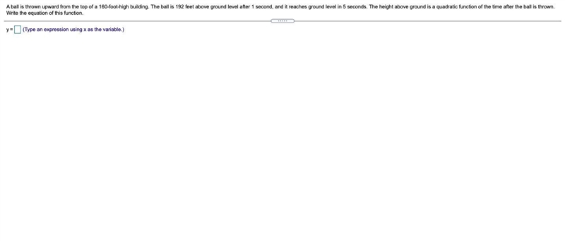 A ball is thrown upward from the top of a 160-foot-high building. The ball is 192 feet-example-1