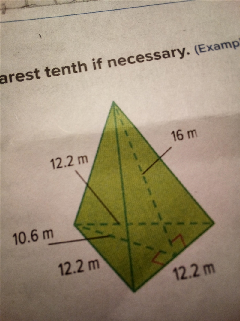 HELP ME ASAP PLS Find the surface area of each pyramid. Round to the nearest tenth-example-1