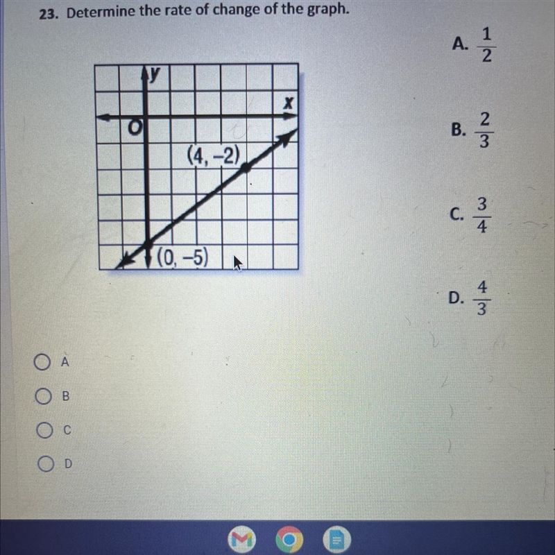 Determine the rate of change of the graph (HELP PLEASE)-example-1