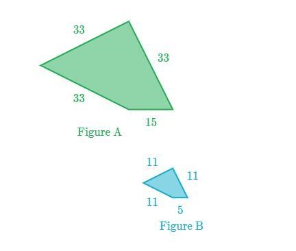 Figure B is a scaled copy of figure A. What is the scale factor from figure A to figure-example-1