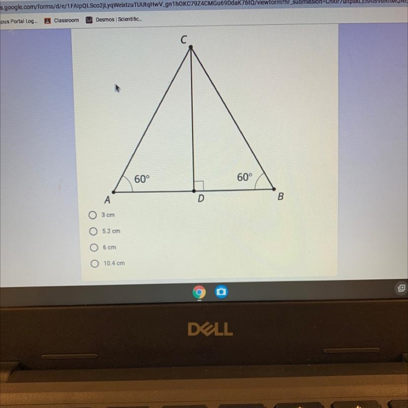 If AC is 6 cm long what is the length of side CD-example-1