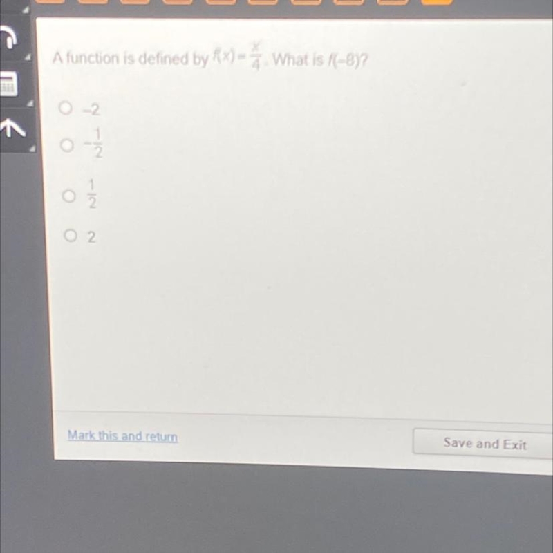 A function is defined by x)- What is f(-8)? 0-2 N FIC 02 02-example-1