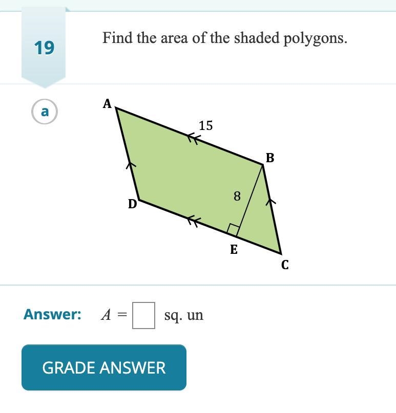 FInd the area of the shaded polygon-example-1