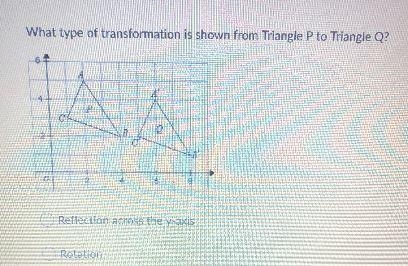 What type of transformation is shown from Triangle P to Triangle Q?-example-1