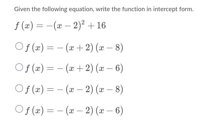 Help how can I Write this function is intercept form-example-1