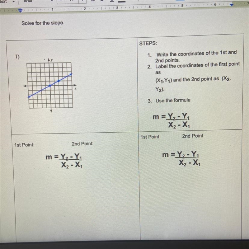 STEPS 1) 1. Write the coordinates of the 1st and 2nd points. 2. Label the coordinates-example-1