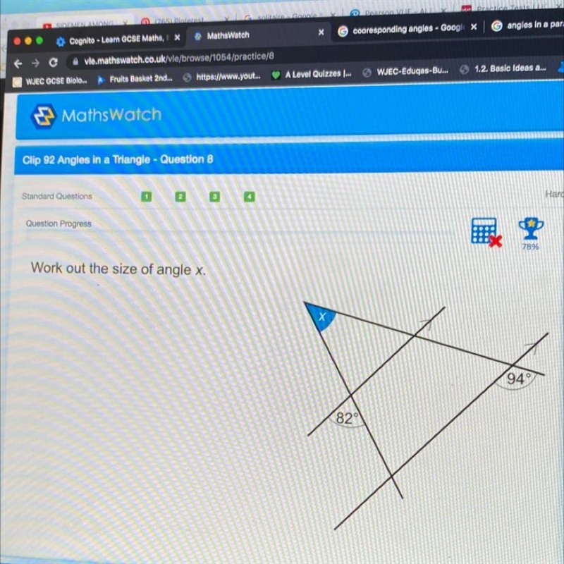 Work out the size of angle x.-example-1