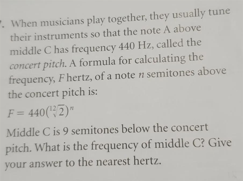 How do to solve this problem? (The answer is 262 Hz) I don't need to know the question-example-1